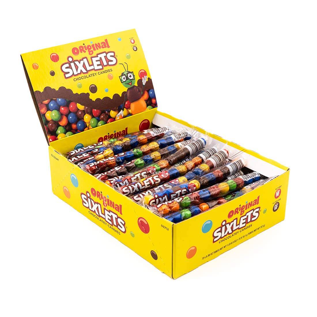 Original Sixlets Chocolate Candy Twelve Ball Tube Display Box