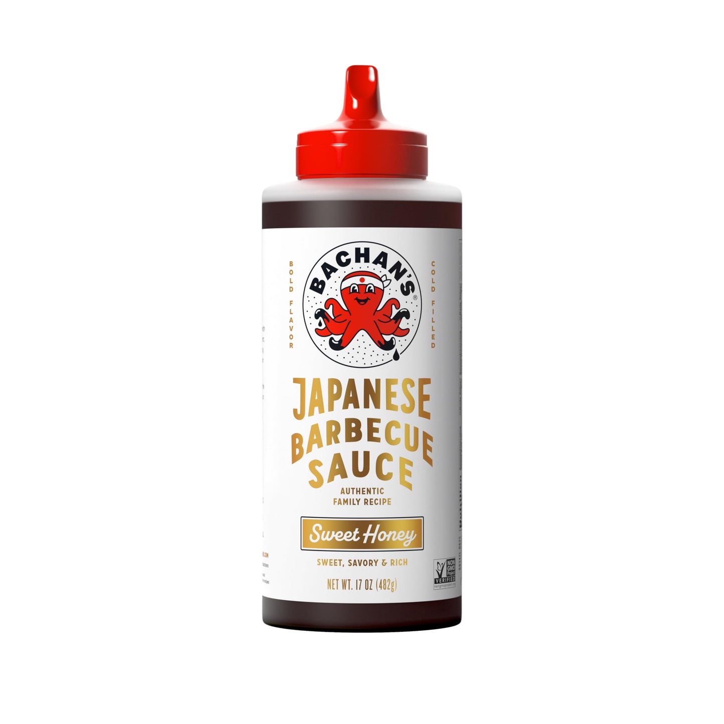 Bachan's Japanese Barbecue Sauce - Sweet Honey, 17 Oz Bottle, Cold-Filled, Non GMO, No Preservatives, Vegetarian and BPA free - Sweet BBQ Sauce