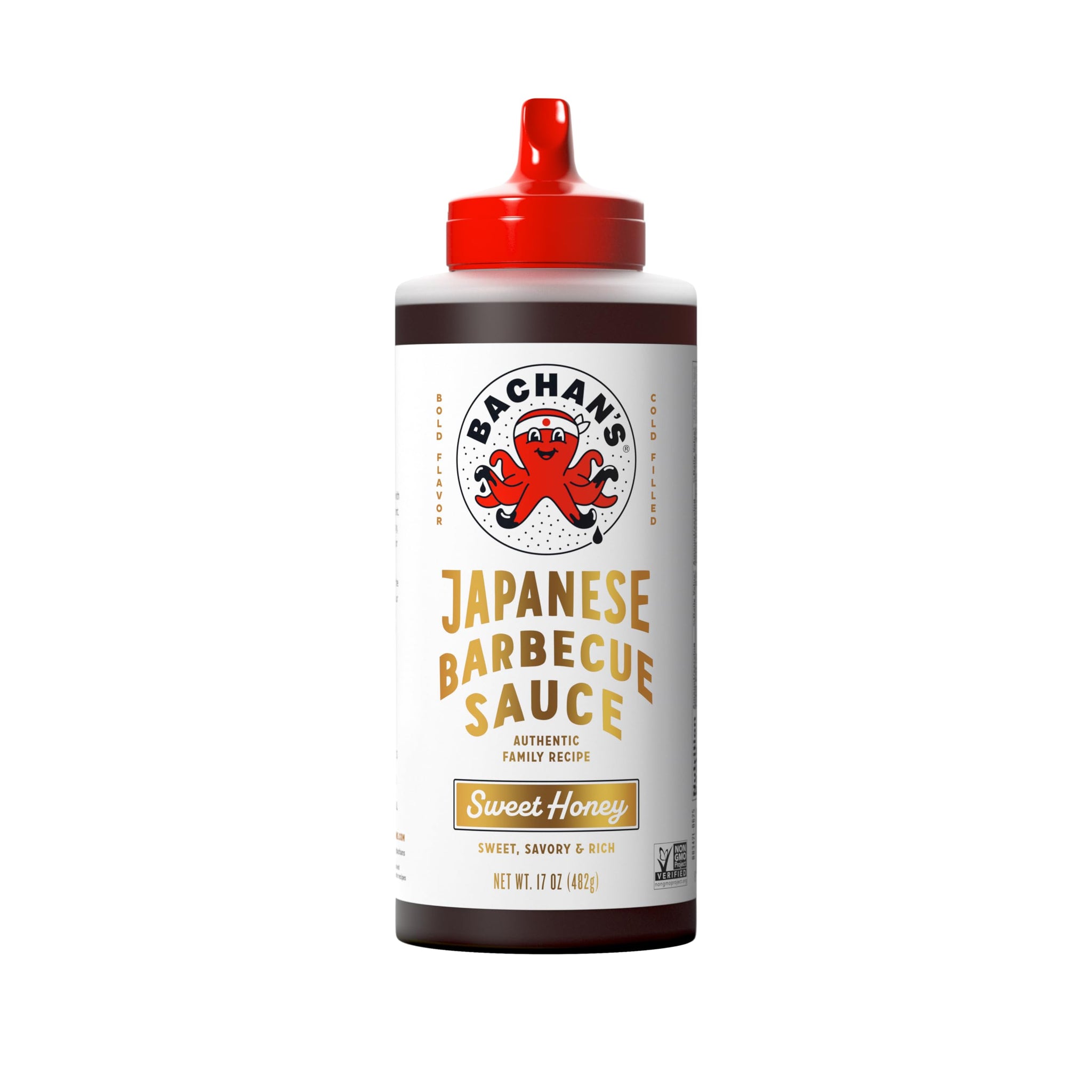 Bachan's Japanese Barbecue Sauce - Sweet Honey, 17 Oz Bottle, Cold-Filled, Non GMO, No Preservatives, Vegetarian and BPA free - Sweet BBQ Sauce