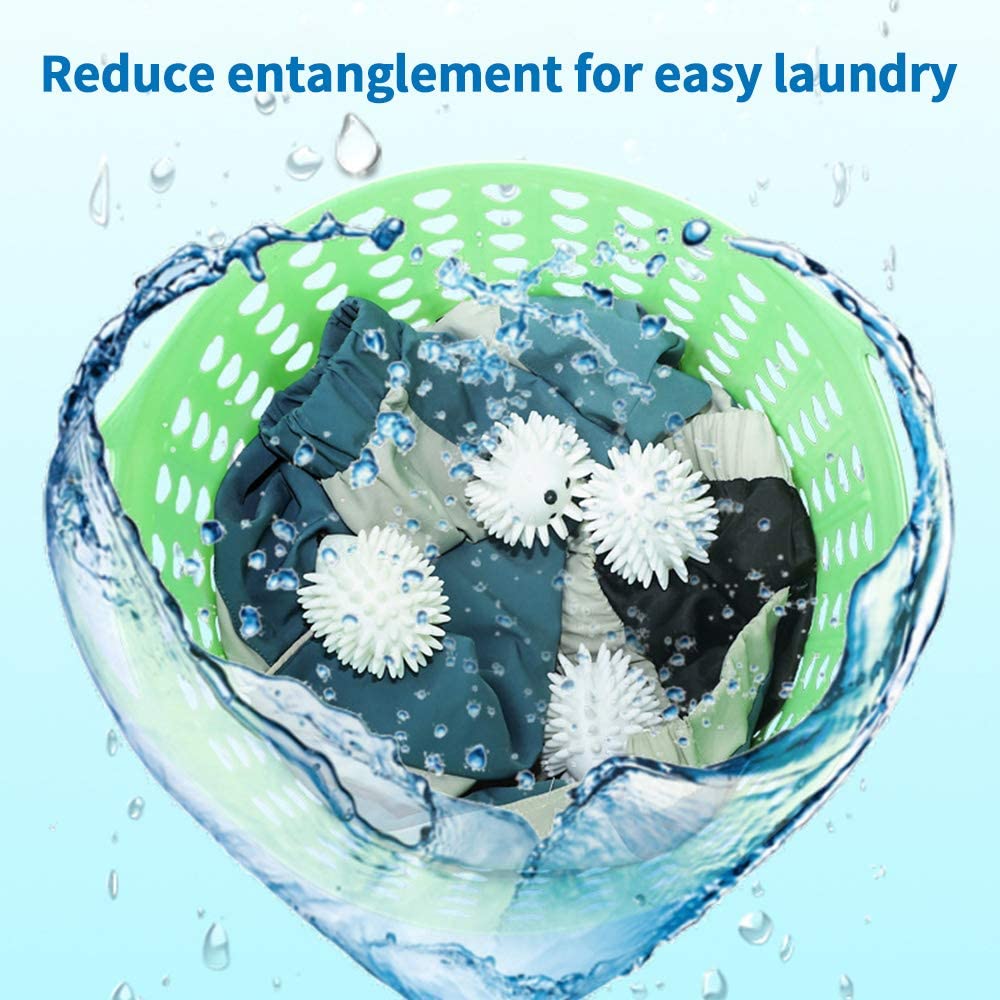2pcs Hedgehog Dryer Balls Reusable Dryer Porcupine Ball for Dryer Machine Anti Static Soft Laundry Washing Balls (White)