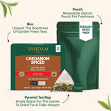 VAHDAM, Cardamom Masala Chai Tea Bags (100 Count) Non GMO, Gluten Free, No Artificial Flavor | Blended w/Exotic Spices | Chai Tea | Resealable Ziplock