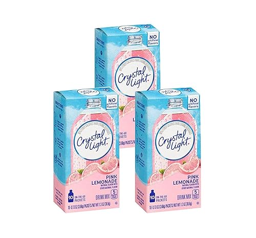 Crystal Light Pink Lemonade Drink Mix (30 Packets, 3 Boxes of 10)