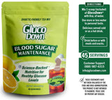 GLUCODOWN, Delicious Lemonade & Tea Mix, Patent Pending Dietary Fiber Formula for Maintenance of Healthy Blood Sugar & Cholesterol, 45 Servings.