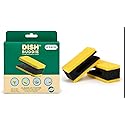 Dish Buddie Kitchen Sponge for Washing Dishes 2X Faster. Easy Grip. Dish Sponges Wash Both Sides of Dishes Simultaneously Safely Wash Knives. (8