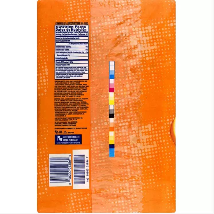 BEEQ BOX - Pack of 12 SunnyD Tangy Original Orange Flavored Citrus Punch (6.75 fl. oz. bottle,)