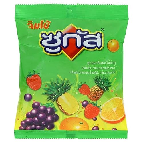 Sugus Candy, Orange Flavor, Black Currant Flavor, Pineapple Flavor mix fruit juice, Raspberry Flavor Candy 95g