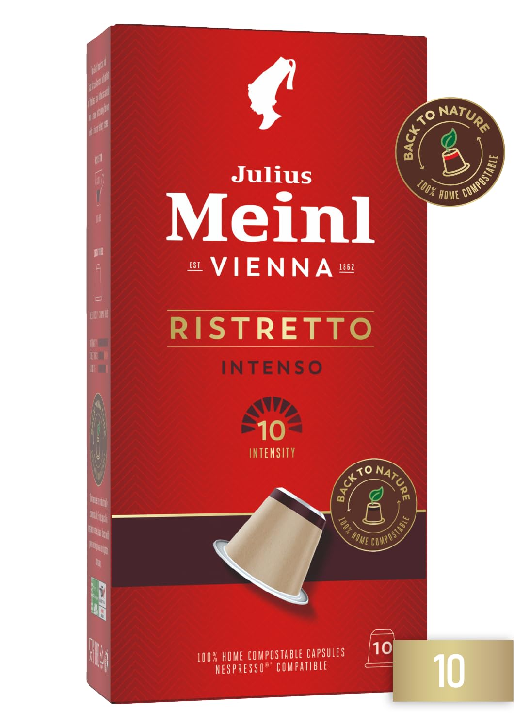 Julius Meinl: "Ristretto Intenso," Nespresso Compatible, 100% biodegradable, 10 Capsules (3)