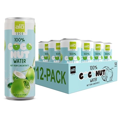 ALO | 100% Pure Coconut Water, Not From Concentrate | 12 Pack | 10.8 oz (320mL) Aluminum Cans