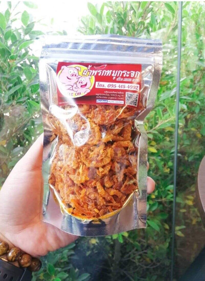 Revada 1x130g Thai Crispy Pork Snack Chili Onion Garlic Fried Less Spicy Savory Food Meal Product Quality of Thailand Flavor: Normal Spicy No