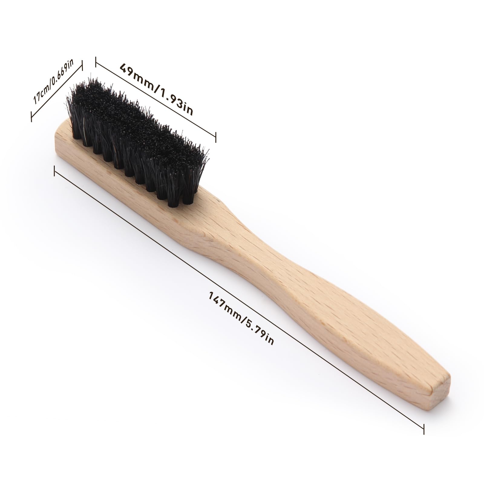 Cooptop 2-Piece Laundry Stain Brush, Laundry Brush for Scrubbing Out Tough Stains on Cloths and Fabrics, Natural Bristles Stain Remover Brush for Safe