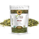 Organic Way Dried Birch Leaf Whole (Betula pendula) - European Wild-Harvest | Organic & Kosher Certified | Raw, Vegan, Non GMO & Gluten Free | USDA