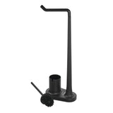 iDesign Cade BPA-Free Plastic Toilet Paper Bowl Brush Set, Tissue Stand Plus, Matte Black