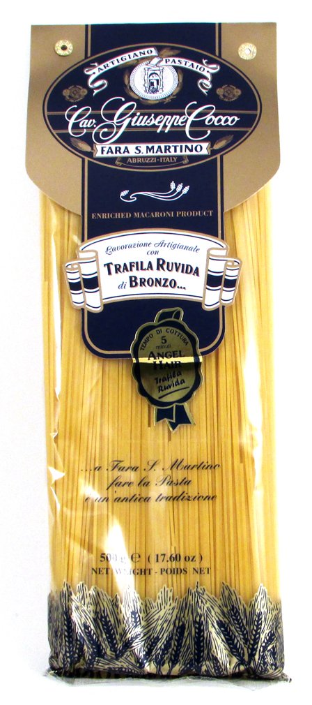 Giuseppe Cocco (12 pack) Angel Hair Artisan Pasta hand-made slow dried in 500g bags from Italy