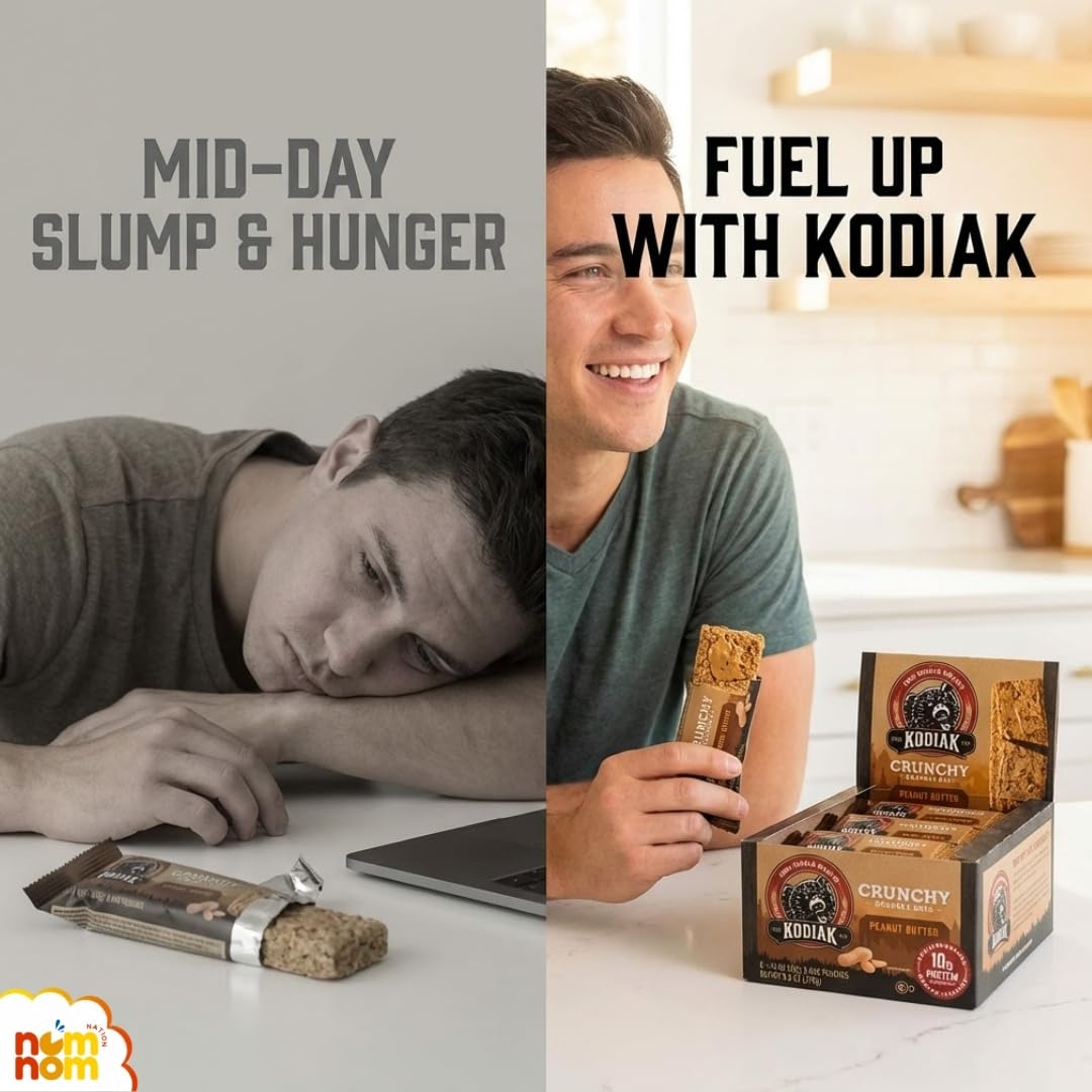 Kodiak Peanut Butter Granola (Pack of 4, 9.5 oz) - Protein Snack Bars - Chocolate Chip Breakfast Bites - Portable Snack Pack with a Random Item - 5