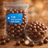 Milk Chocolate Malt Balls - 1 lb Bag, Classic Crunchy Malted Chocolate Candy