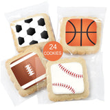 Sports themed Cookies Individually Wrapped Theme Candy Party Favors 24 Pack Bulk for Kids Game League Birthday Party Soccer Football Basketball