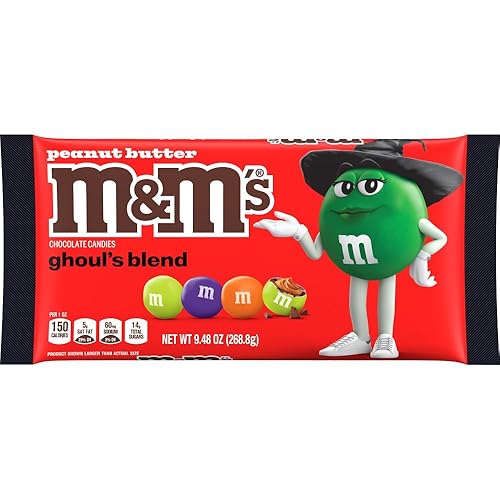 M&M'S Ghoul's Mix Peanut Butter Chocolate Halloween Candy, 9.48-Ounce Bag