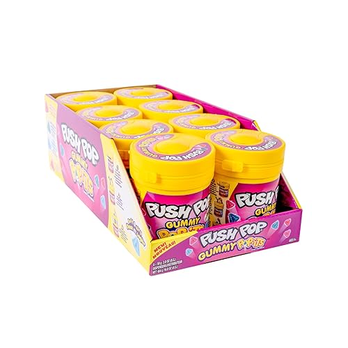 Push Pop Pop-Its Candy Gummies, 8 Ct Individually Wrapped Gummies in Assorted Fruity Flavors, Full Size Fun Chewy Candy For Party Favors, Birthday