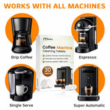 PChoice Coffee Machine Cleaning Tablets 30 Count - Descaler & Mineral Buildup Remover, Compatible with Ninja, Delonghi, Nespresso, Keurig & All Coffee