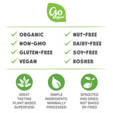 Go Raw Sprouted Organic Granola, Raisin Crunch, Vegan, Gluten Free, Nut Free, Healthy Breakfast Cereal with Superseeds, Non-GMO, 0g Added Sugar, 3g