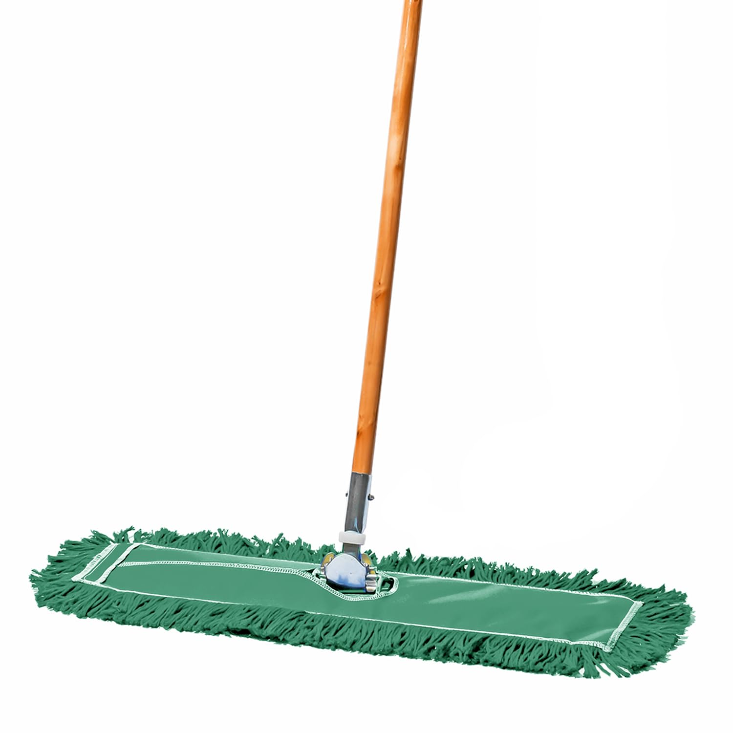 Tidy Tools 24 Inch Green Commercial Dust Mop & Floor Sweeper - Wood Handle Floor Mop for Tile, Hardwood & Concrete