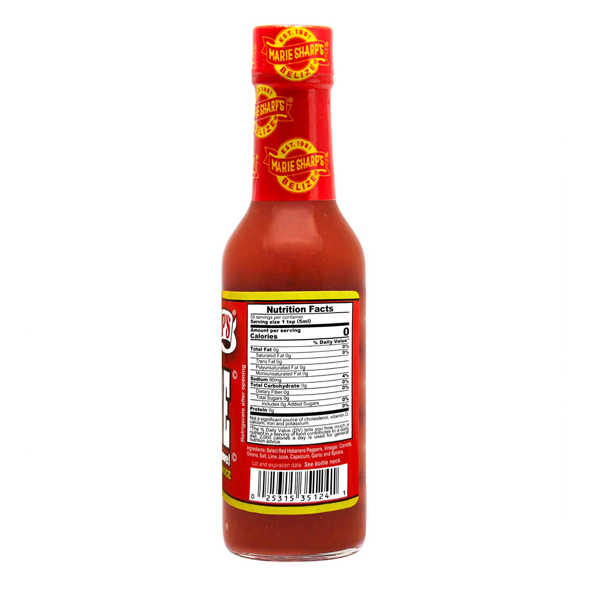 Marie Sharp’s BEWARE Comatose Heat Level Habanero Pepper Sauce, 10 oz | Extreme Heat Hot Sauce from Belize | All-Natural, No Preservatives |
