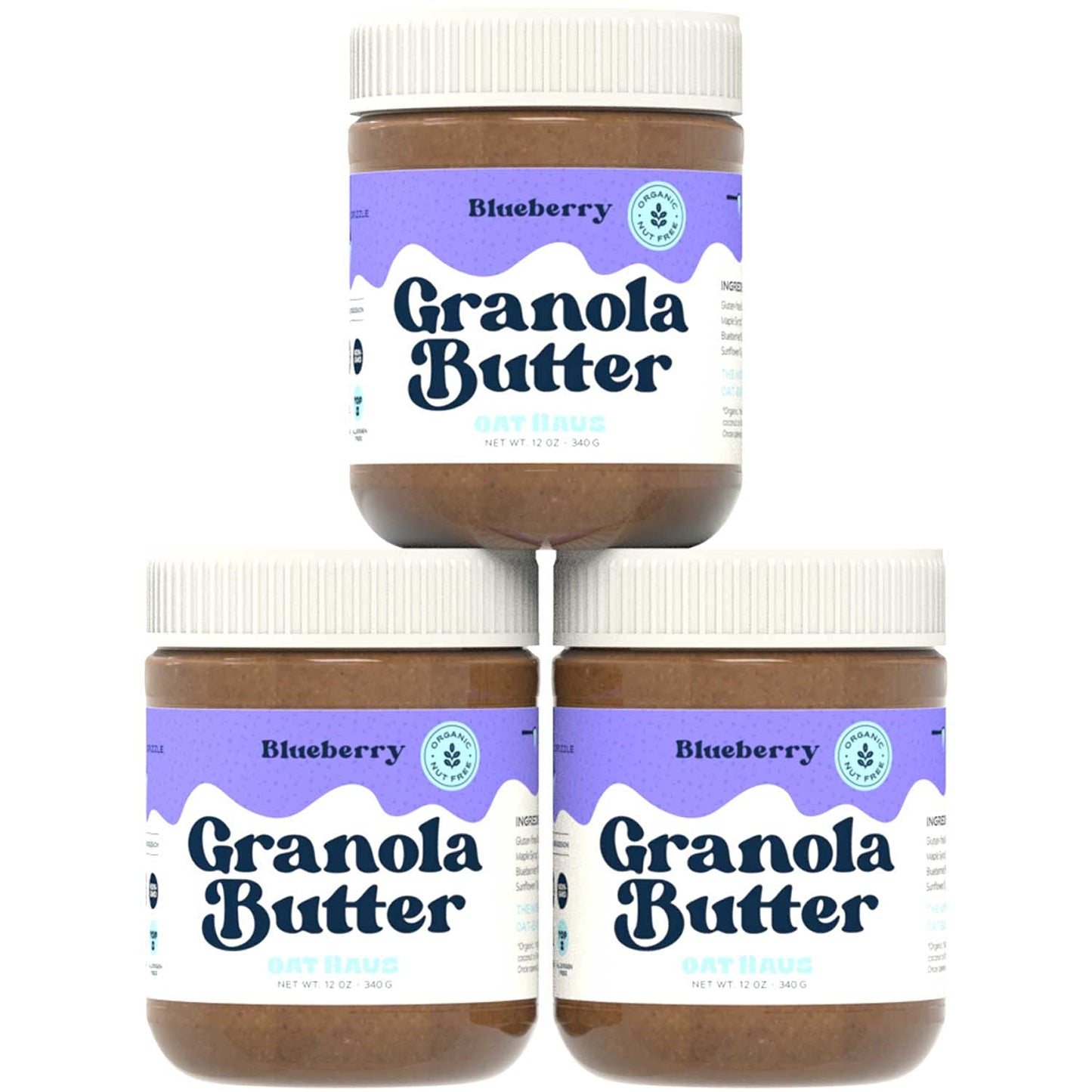 rganic Blueberry Granola Butter | Peanut-free, Almond (Tree-Nut) Free, & School-Safe (Top 8 Allergen Free) | Sunflower Seed & Cookie Butter