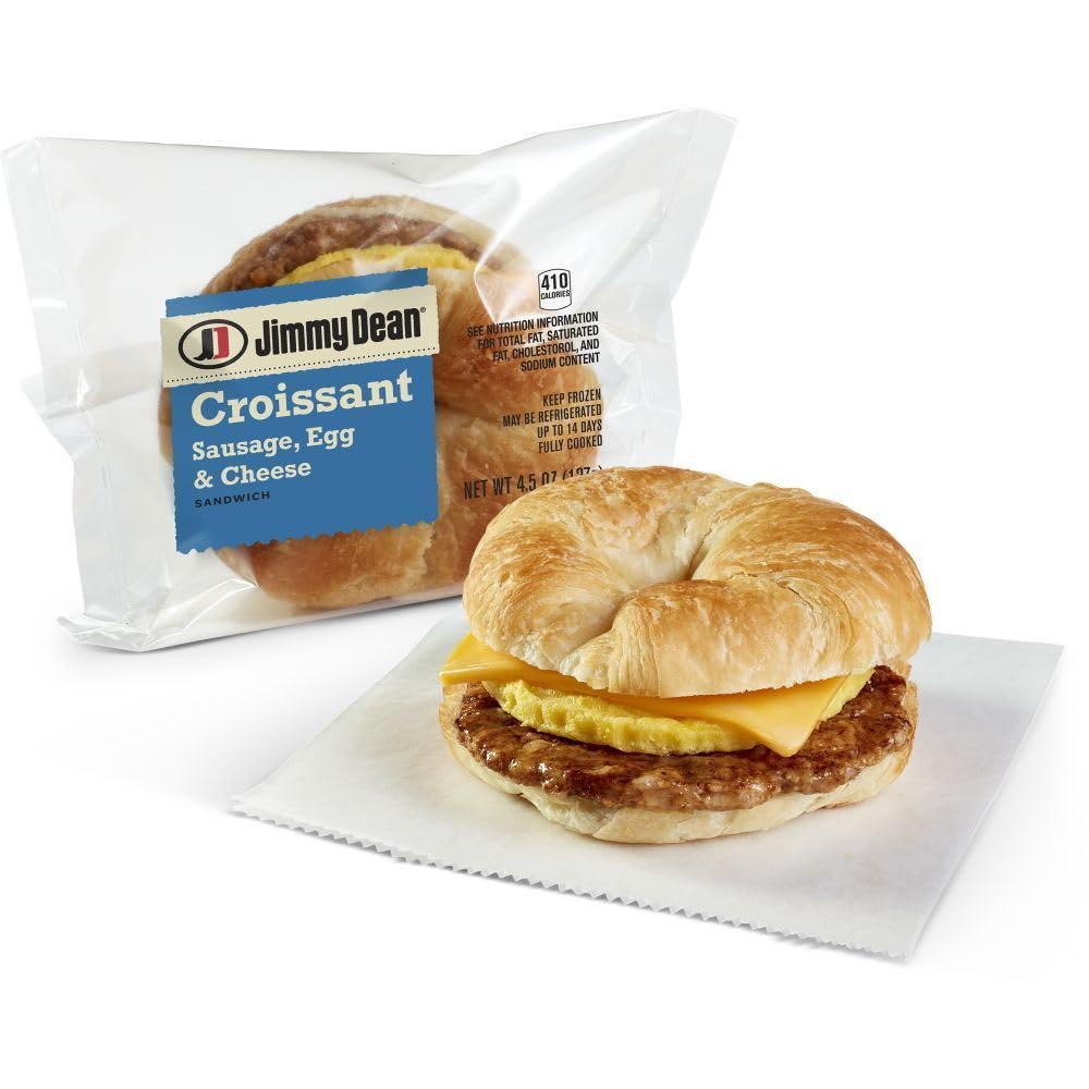 Jimmy Dean Sausage, Egg and Cheese Croissant Sandwiches, 4.5 Ounce -- 24 per case.