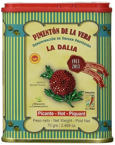 La Dalia Hot Smoked Paprika Powder, Authentic Spanish Pimentón de la Vera, DOP Certified, Bold Heat and Smoky Flavor, Adds a Kick to Chicken, Meat