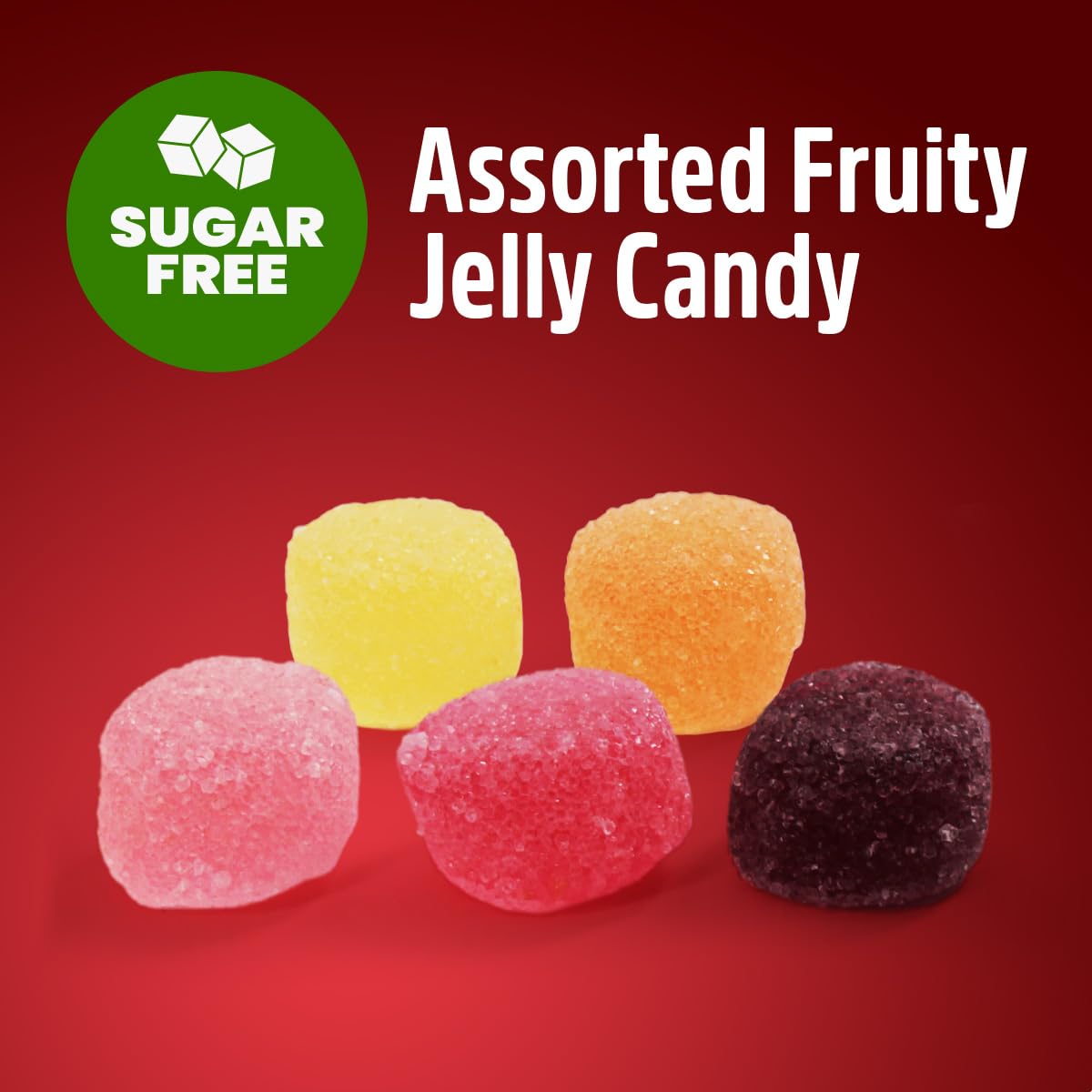 SweetSide Sugar Free Fruit Jelly Candy, 1lb Pack of Sugar Free Candy Bulk, These Candies Individually Wrapped for Convenience and Freshness, Perfect