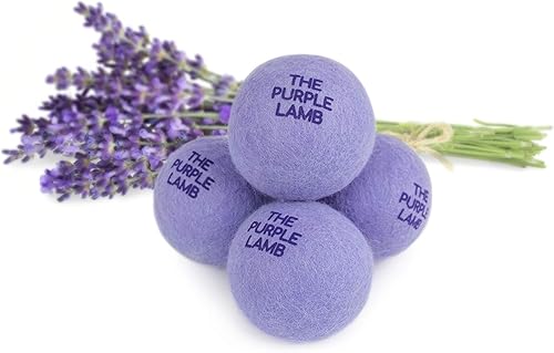 Wool Dryer Balls with Lavender Scent, XL Size, 100% Organic, 4 Pack, Handmade in Nepal