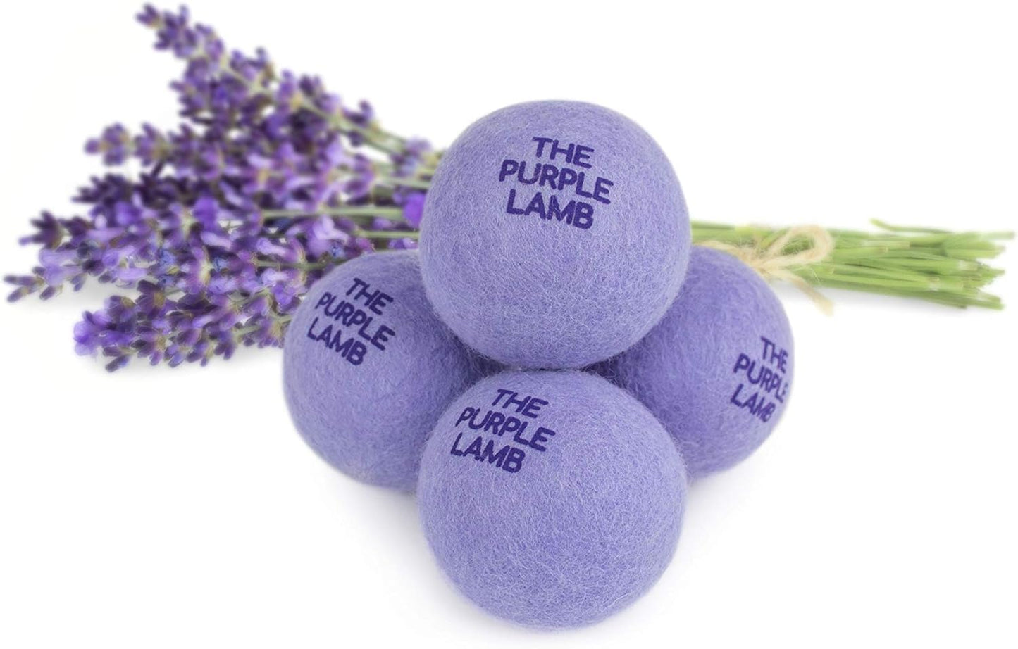 Wool Dryer Balls with Lavender Scent, XL Size, 100% Organic, 4 Pack, Handmade in Nepal