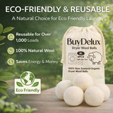 Wool Dryer Balls 4 Pack XL 7cm, 100% New Zealand Wool, Reusable 1000+ Loads, Natural Fabric Softener Alternative, Reduces Static & Wrinkles.