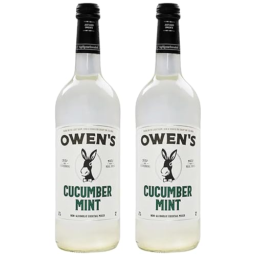 Owen’s Craft Mixers | Cucumber Mint 2 Pack 750ml | Handcrafted in the USA with Premium Ingredients | Vegan & Gluten-Free Soda Mocktail and Cocktail