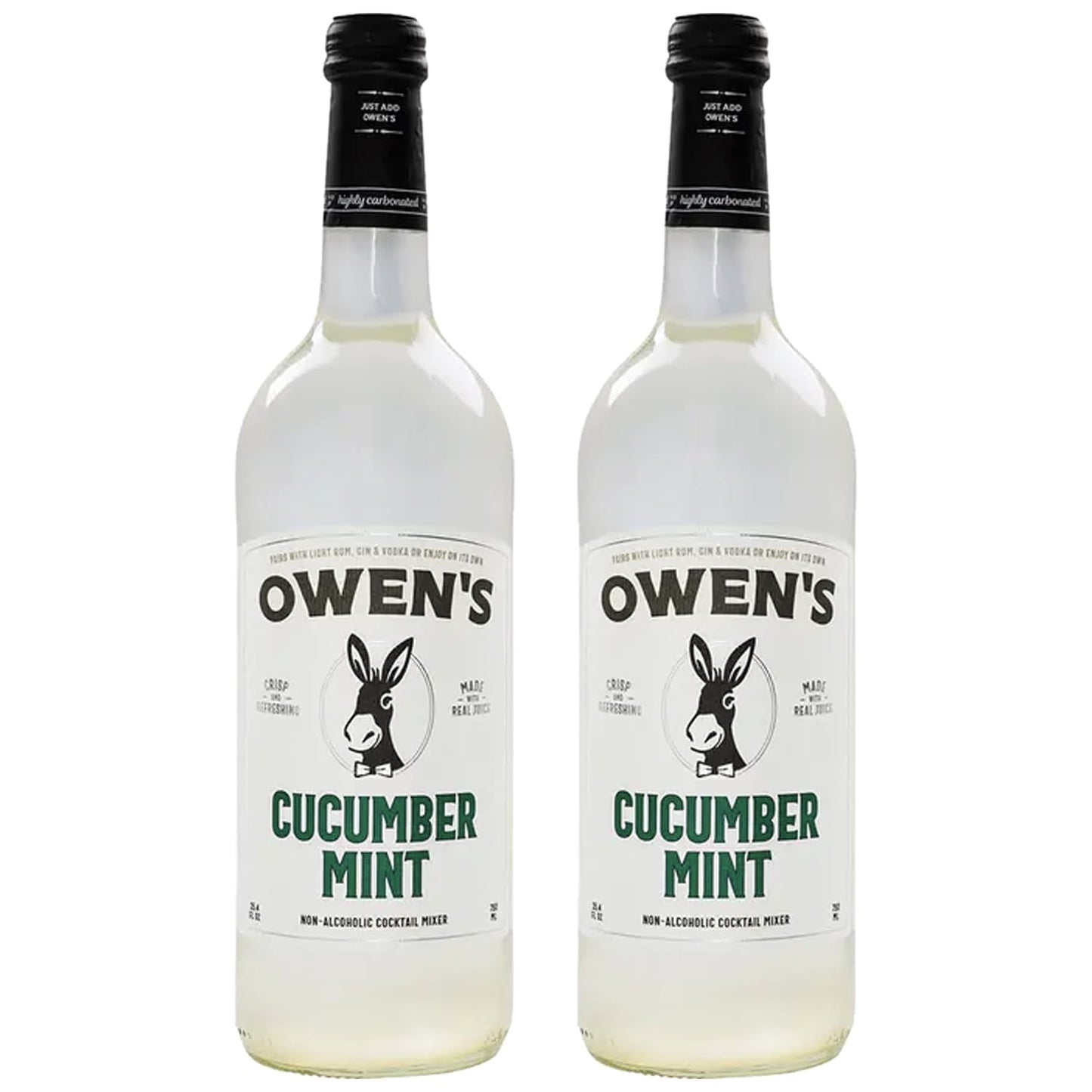Owen’s Craft Mixers | Cucumber Mint 2 Pack 750ml | Handcrafted in the USA with Premium Ingredients | Vegan & Gluten-Free Soda Mocktail and Cocktail