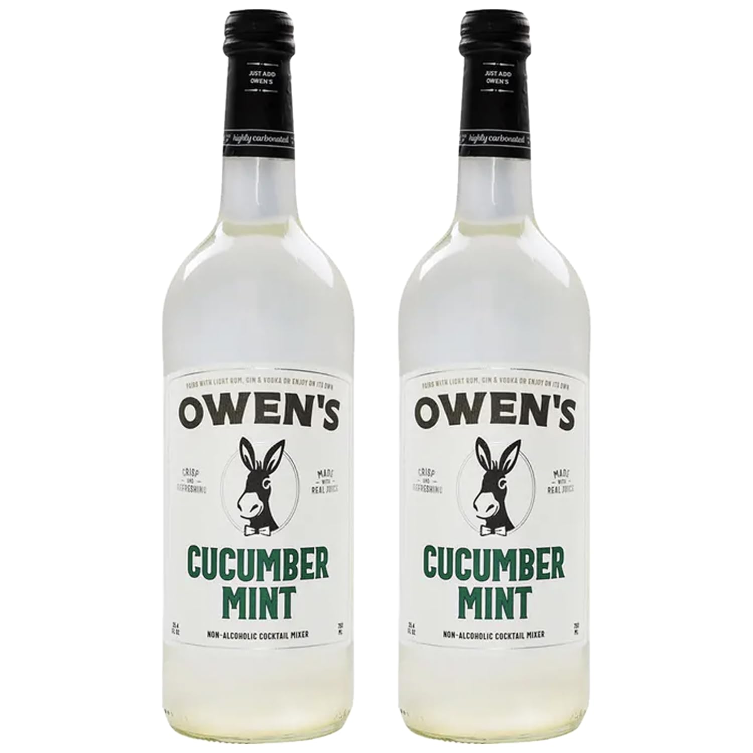 Owen’s Craft Mixers | Cucumber Mint 2 Pack 750ml | Handcrafted in the USA with Premium Ingredients | Vegan & Gluten-Free Soda Mocktail and Cocktail