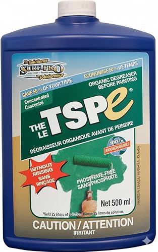 SURF PRO TSP e Organic Degreaser - Phosphate-Free, 500ml Concentrate Makes 6.6 Gal (25L) Solution - Biodegradable Cleaner for Walls, Trim, Siding - No