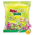 Bon Bon Bum - Fruity Lollipop with Bubble Gum center - Perfect for Parties and Sharing (10 Pieces, Sour)