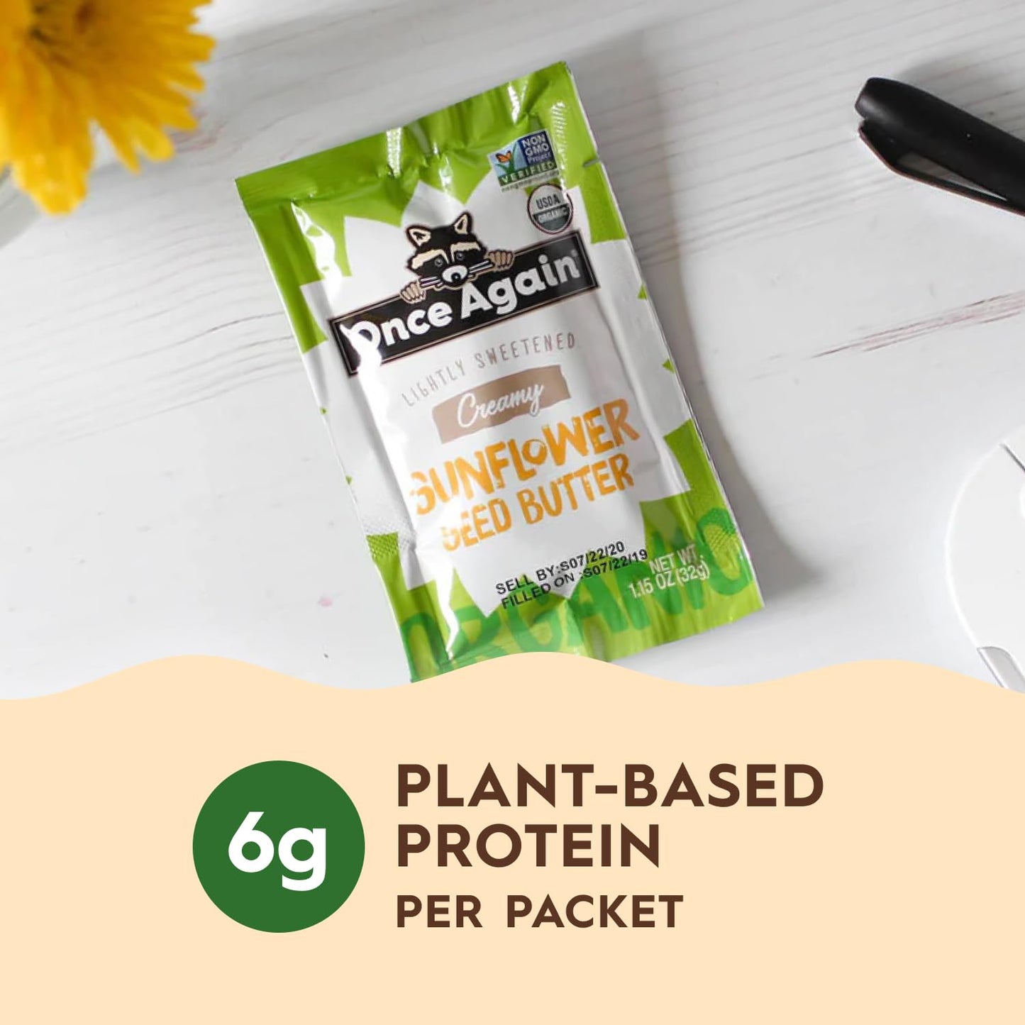 Once Again Organic Sunflower Butter Packets - Individual Sunflower Butter Packets for Snacks, Travel, Lunches - Single Serve Squeeze Packs - Vegan