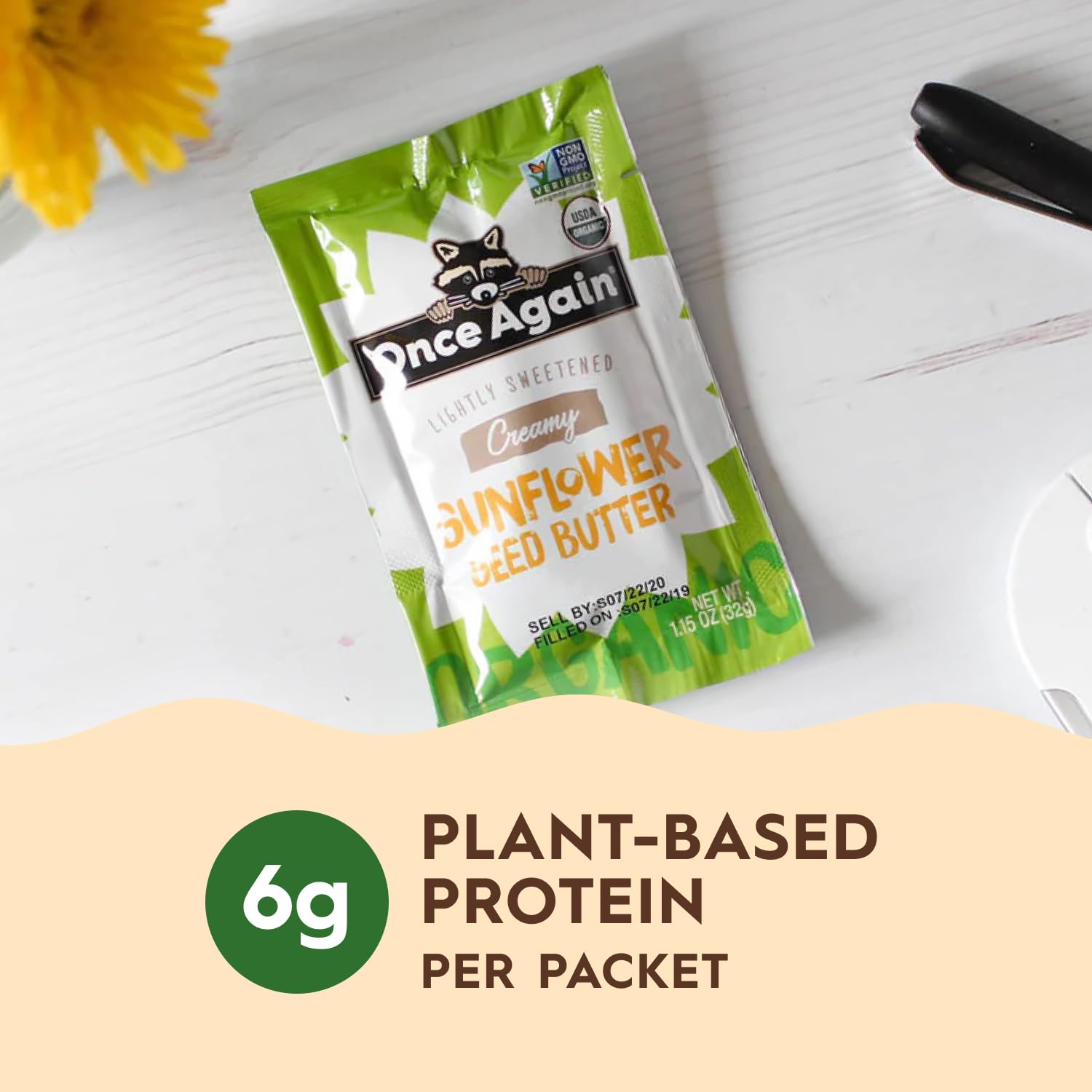 Once Again Organic Sunflower Butter Packets - Individual Sunflower Butter Packets for Snacks, Travel, Lunches - Single Serve Squeeze Packs - Vegan