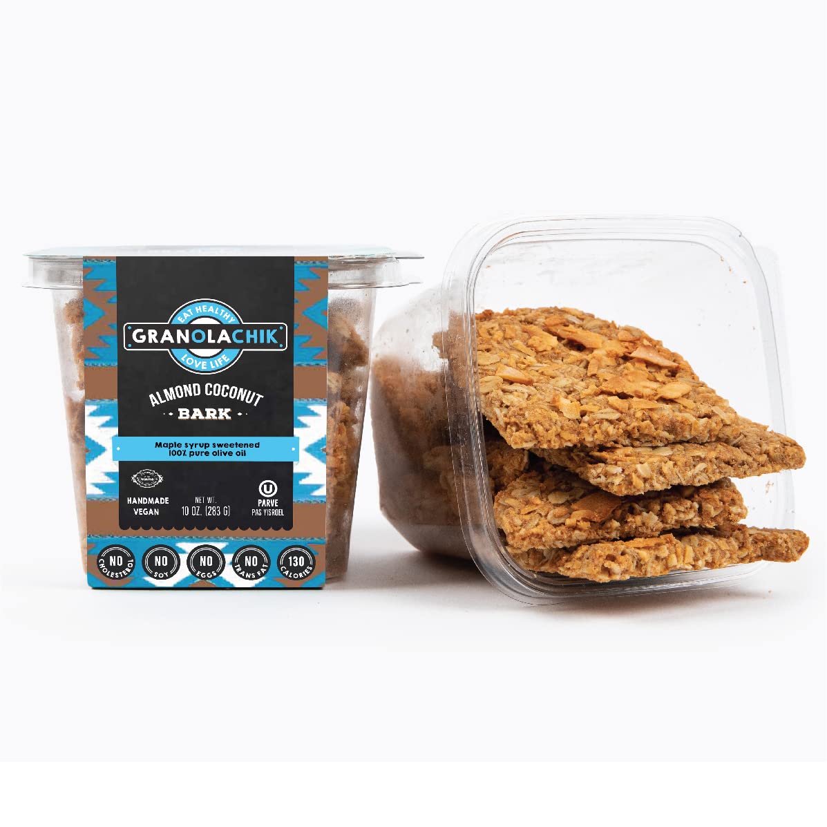 Granolachik Artisanal Granola Bark, Vegan, No Refined Sugars Maple Syrup Sweetened (Almond Coconut, 1 Pack)
