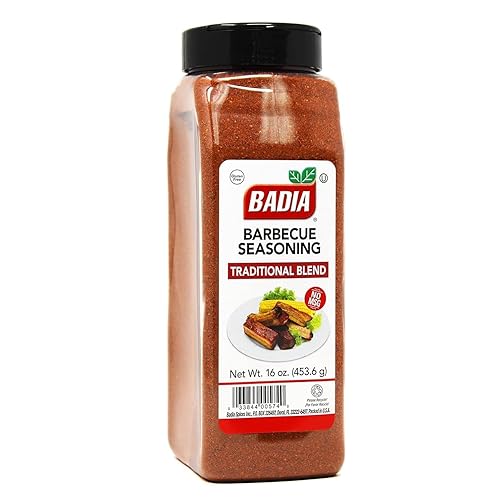 Badia Barbecue Seasoning Traditional Blend, 16 oz - Perfect for Ribs, Chicken, Steaks, Burgers, and Marinades - Bold Flavor for Backyard BBQ