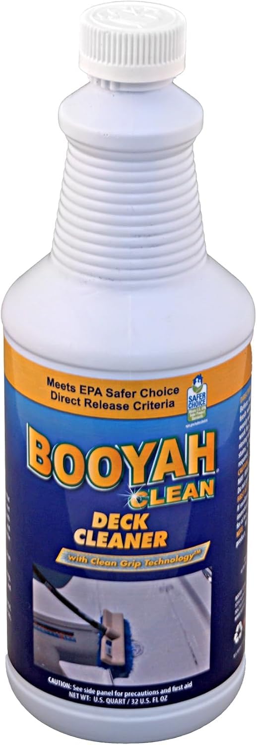 Booyah Clean Deck Cleaner - Works on Non-Skid and Flat Surfaces to Remove Grime, Stains, Fish Blood, Oil, Grease, Black Streaks, and Soot - Meets EPA