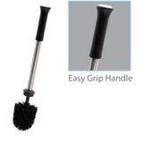 Bath Bliss Snap Hold Toilet Brush and Holder | Bathroom | Cleaning and Storage | Open Base Quick Dry | Compact Space Saving | Easy Grip Handle |