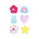 melii Fun Shaped Dish Cleaning Sponges 6-Pack - Super Absorbent - Heart, Rainbow, Unicorn, Star, Gummy Bear, Flower