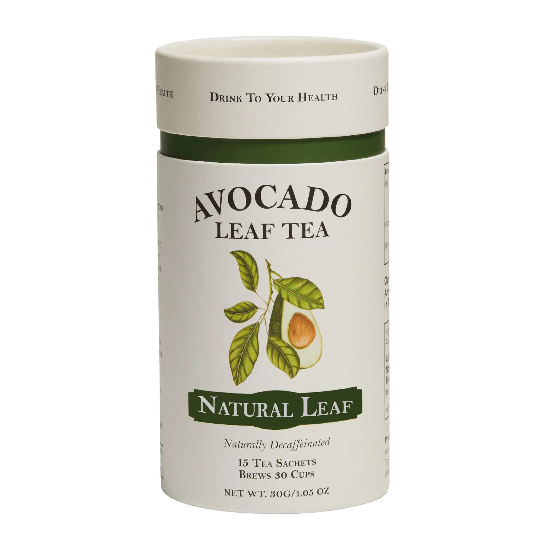 Avocado Leaf Tea - Caffeine-Free Herbal - Smooth, Antioxidant-Rich Wellness Tea - Hot or Cold Brew - All Natural, Non-GMO - 15 Biodegradable Pyramid