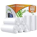 4 Gallon Trash Bags Small Bathroom Garbage Bags Bulk Clear Plastic Wastebasket Trash Can Liners for Home and Office Bins (800 BAGS)