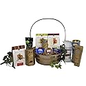 Gift Basket Village: Golden Elegance Medium - Luxurious Assortment of Cookies, Nuts, Wafer Rolls, Chocolates & Candy, Ideal Gift