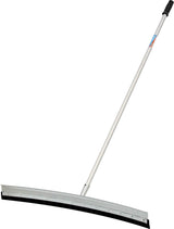 Unger Professional AquaDozer Max Kit, 36” Smooth Surface Curved Floor Squeegee and 48” Dual End Pole, Rubber Blade Scrubber and Broom for Concrete