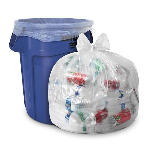 Aluf Plastics 55-60 Gallon 2 MIL (equivalent) Thick Clear Heavy Duty Trash Bags - 38" x 58" - Pack of 100 - For Recycling, Kitchen, Contractor